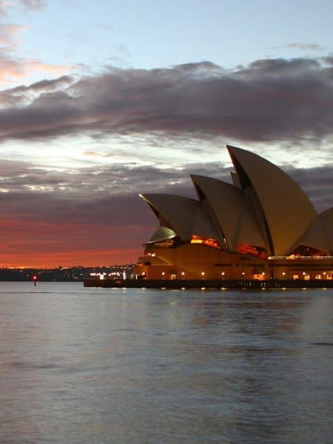 Sydney Opera House just before Sunrise