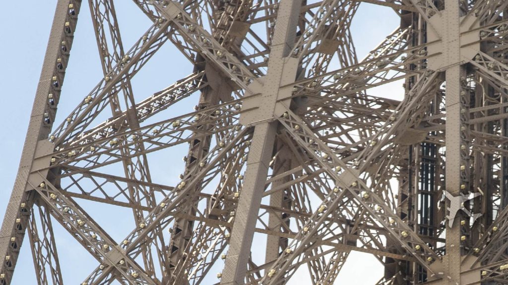 Eiffel tower steel latticework