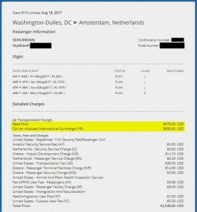 How to calculate MQDs from the flight receipt