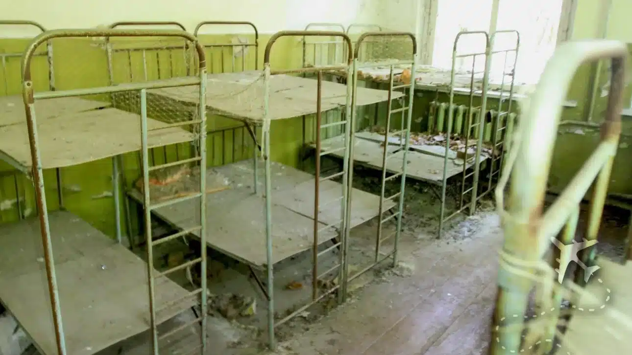 Abandoned elementary school in the Chernobyl Exclusion Zone