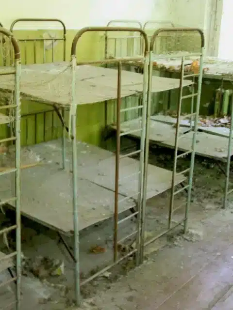 Abandoned elementary school in the Chernobyl Exclusion Zone