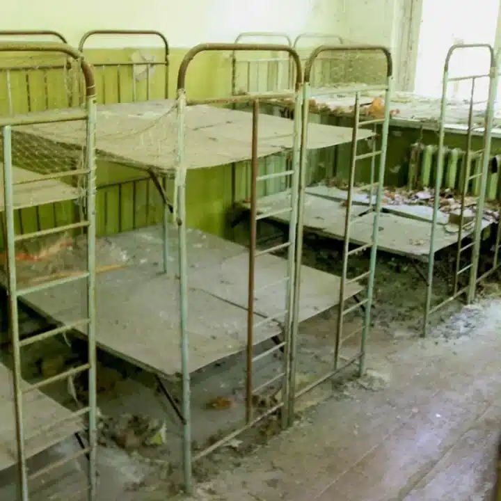 Abandoned elementary school in the Chernobyl Exclusion Zone