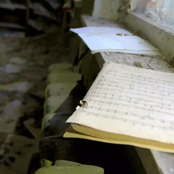 Sheet music in the Chernobyl Exclusion Zone