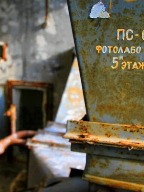 Inside an abandoned building in Chernobyl