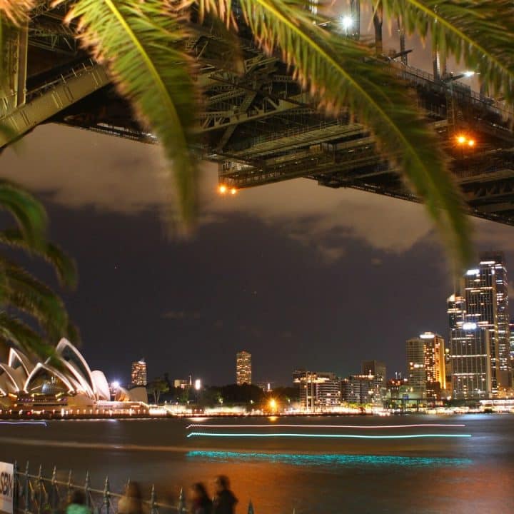 View of the Opera House from under the Harbour Bridge