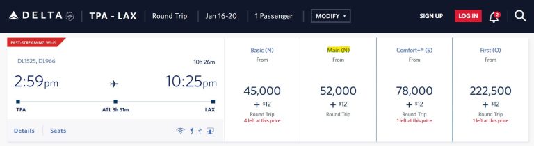 Delta Fare Class N - Main Cabin Dynamic Award Pricing Explained