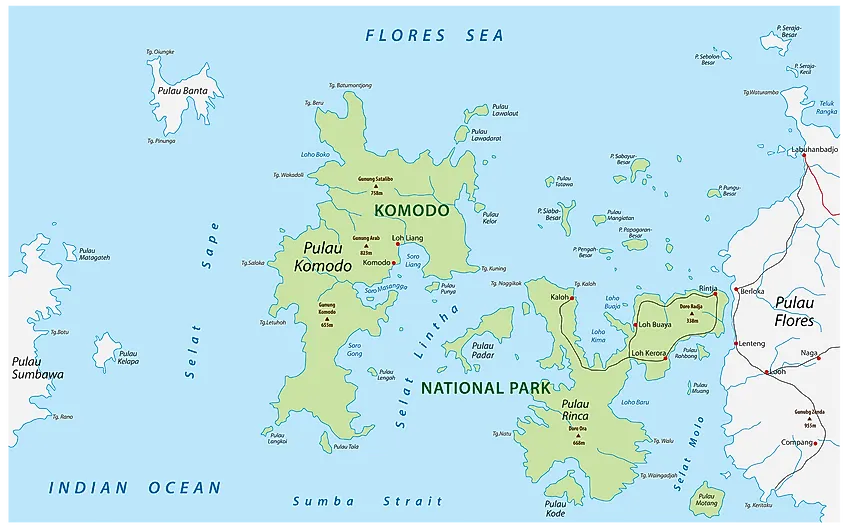 Komodo Island National Park map