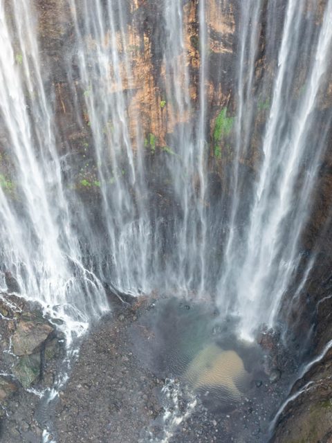 Aerial view of Tumpak Sewu waterfall