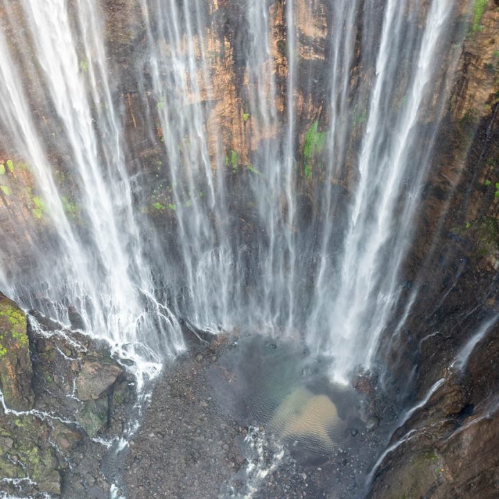 Aerial view of Tumpak Sewu waterfall